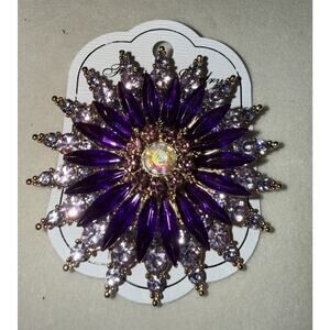 NWT Fashion Large Purple Starburst Brooch Pin